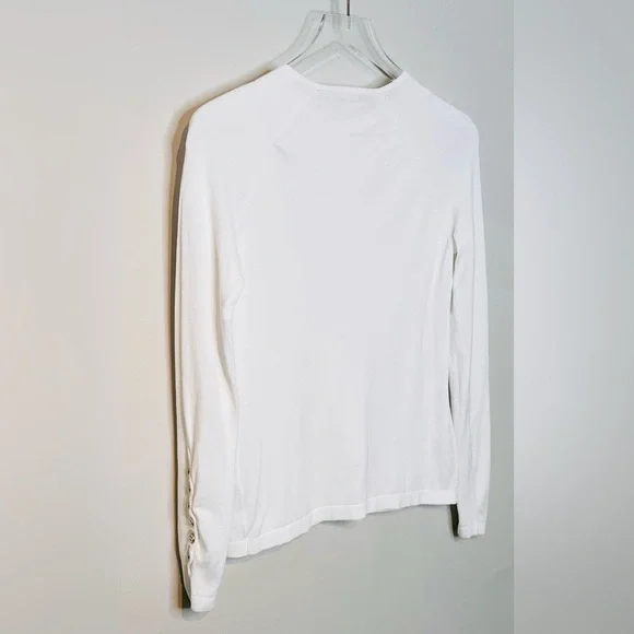 J. McLaughlin Jamey Egret White Crewneck Knit Sweater Shirt Top - Picture 7 of 15